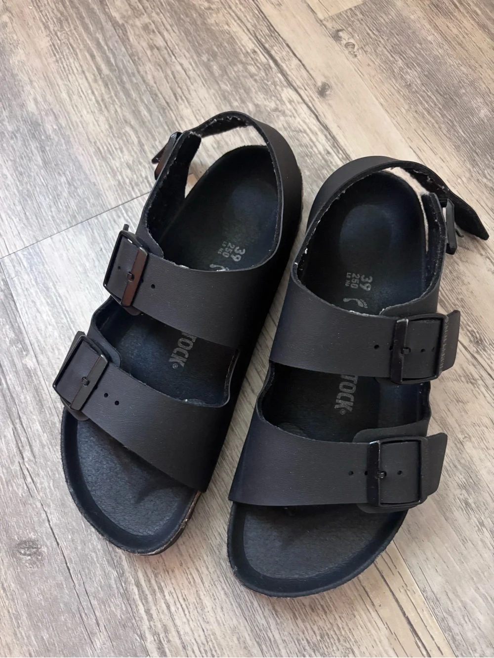 Birkenstock Black Double Strap Buckle Sandals